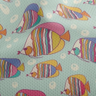 Colorful Pouty Fish Athletic Mesh Flat Back