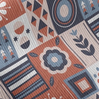 Geometric Patchwork Flowers Standard Corduroy