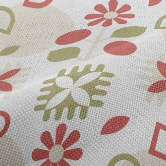Geometric Lively Flowers Performance Linen