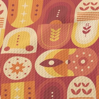 Mysterious Mayan Cube Birdseye Piqué