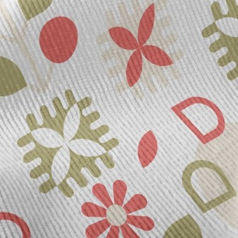 Geometric Lively Flowers Standard Corduroy