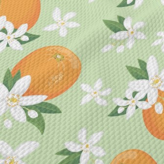 Tung Flower Orange Birdseye Piqué