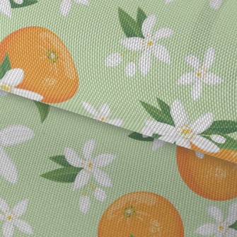 Tung Flower Orange Waterproof Oxford