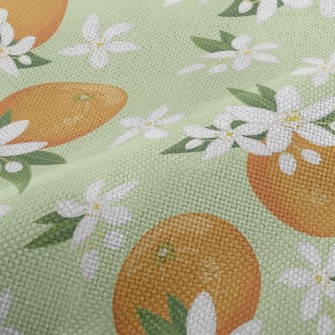 Tung Flower Orange Performance Linen