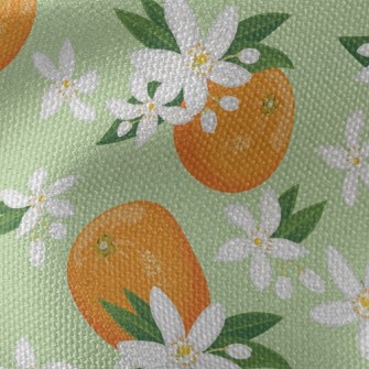 Tung Flower Orange Waterproof Canvas