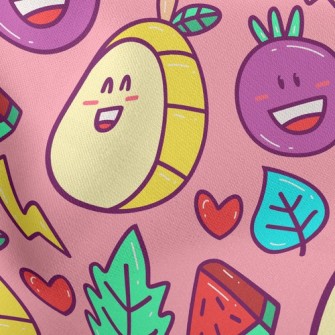 Blushing Fruit Slices Stretch Ponte