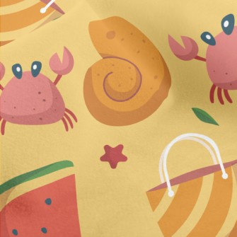 Playful Beach Crab Micro Fleece