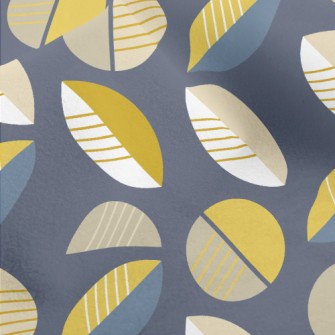 Geometric Lines Leaves Micro Fleece
