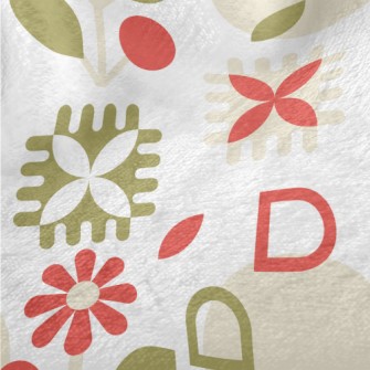 Geometric Lively Flowers Minky