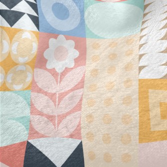 Personalized Geometric Flowers Minky