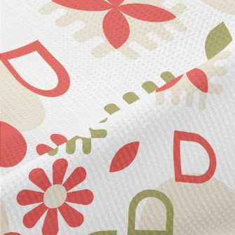 Geometric Lively Flowers Piqué