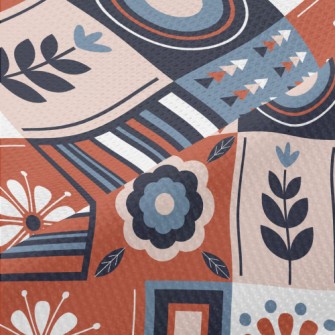 Geometric Patchwork Flowers Piqué