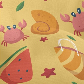 Playful Beach Crab Lightweight Performance Linen