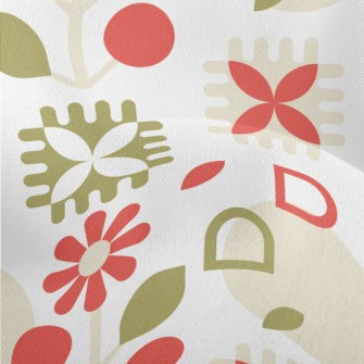 Geometric Lively Flowers Lightweight Performance Linen