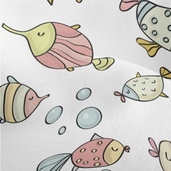 Leisurely And Happy Fish Lightweight Performance Linen