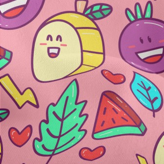 Blushing Fruit Slices Lightweight Performance Linen