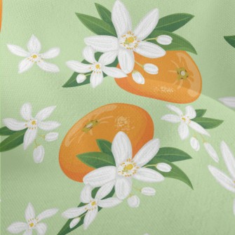 Tung Flower Orange Lightweight Performance Linen