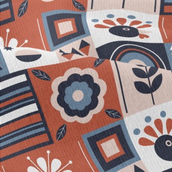 Geometric Patchwork Flowers Modern Jersey