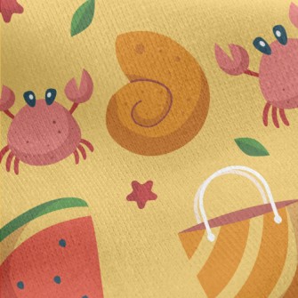 Playful Beach Crab Jersey Backed Fleece