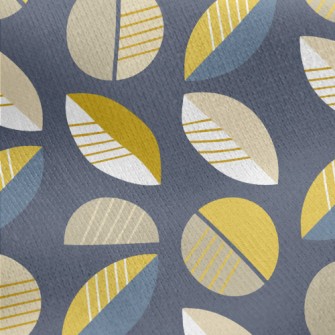 Geometric Lines Leaves Jersey Backed Fleece