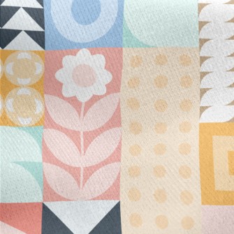 Personalized Geometric Flowers Jersey Backed Fleece
