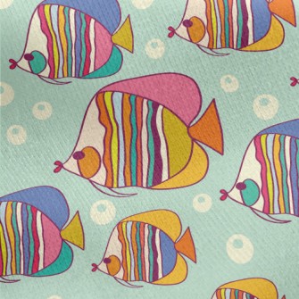 Colorful Pouty Fish Jersey Backed Fleece