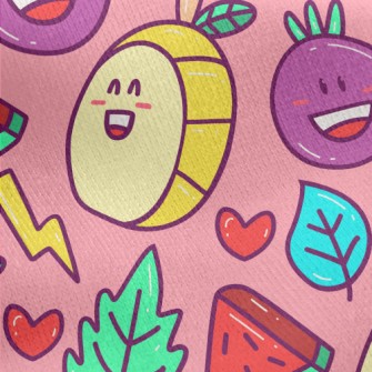 Blushing Fruit Slices Jersey Backed Fleece