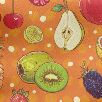 Colorful Juicy Fruits Jersey Backed Fleece