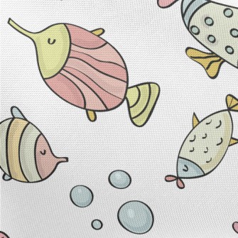 Leisurely And Happy Fish Pongee