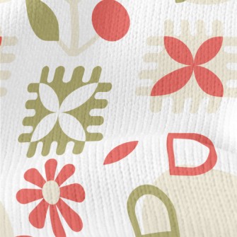 Geometric Lively Flowers Stretch Jersey