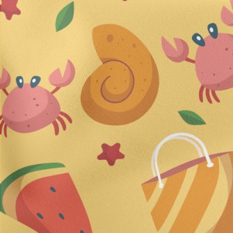 Playful Beach Crab Lightweight Cotton Poplin
