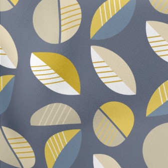 Geometric Lines Leaves Lightweight Cotton Poplin
