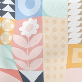 Personalized Geometric Flowers Lightweight Cotton Poplin
