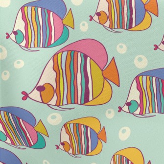 Colorful Pouty Fish Lightweight Cotton Poplin