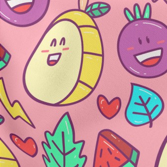 Blushing Fruit Slices Lightweight Cotton Poplin