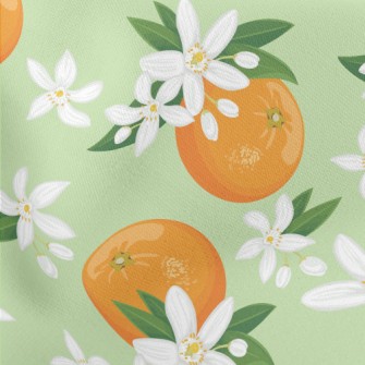Tung Flower Orange Lightweight Cotton Poplin