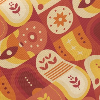 Mysterious Mayan Cube Midweight Cotton Poplin