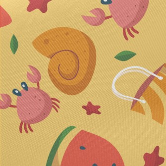 Playful Beach Crab Midweight Cotton Poplin