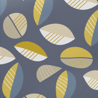 Geometric Lines Leaves Midweight Cotton Poplin