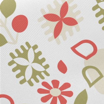 Geometric Lively Flowers Midweight Cotton Poplin