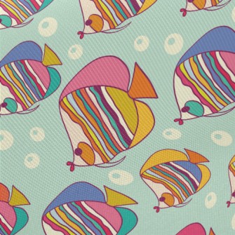 Colorful Pouty Fish Midweight Cotton Poplin
