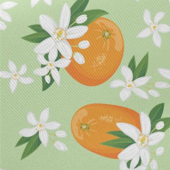 Tung Flower Orange Midweight Cotton Poplin