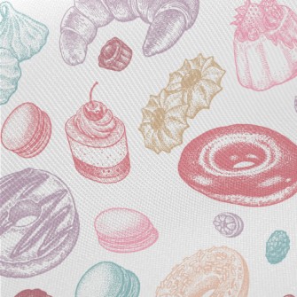 Colorful Doodle Dessert Bread Twill