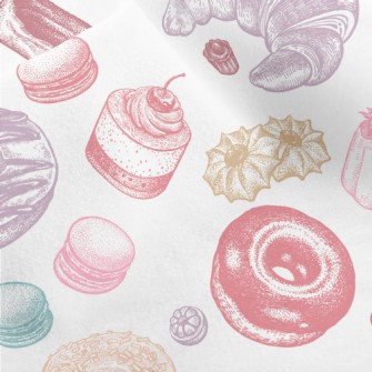 Colorful Doodle Dessert Bread Micro Fleece