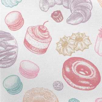 Colorful Doodle Dessert Bread Pongee