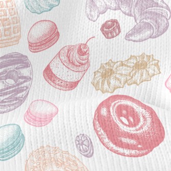 Colorful Doodle Dessert Bread Stretch Jersey