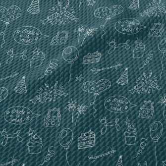 Birthday Party Pattern Birdseye Piqué