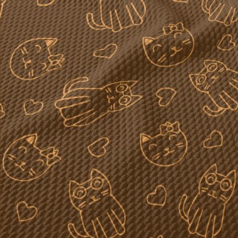 Cat With Bow And Glasses Birdseye Piqué