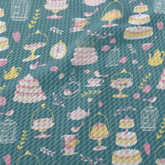 Pink Charming Afternoon Tea An Birdseye Piqué