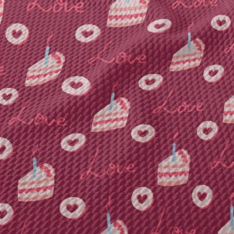 Pink Candle Cake And Love Hear Birdseye Piqué